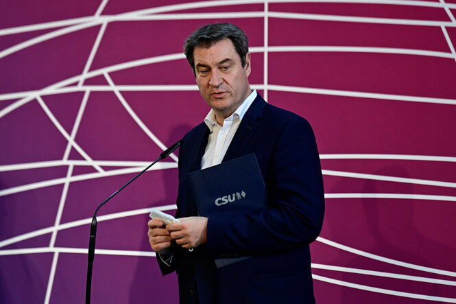 Markus Söder nach der Pressekonferenz