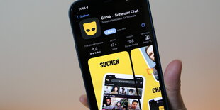 Grindr-App auf einem Smartphone