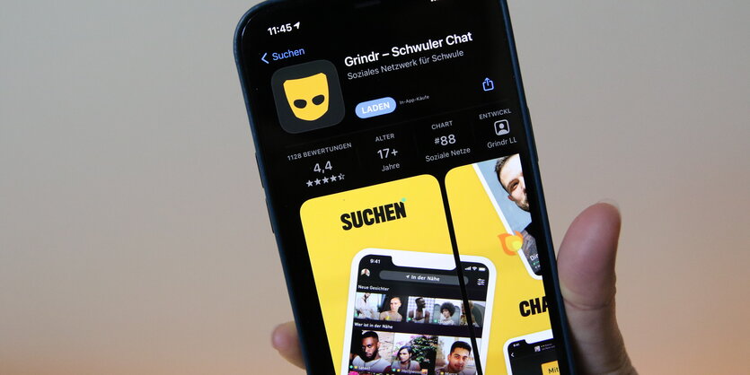 Grindr-App auf einem Smartphone