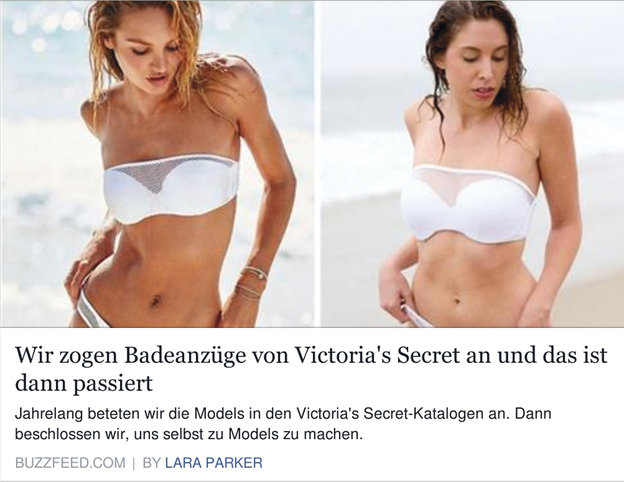 Screenshot des Buzzfeed-Artikels über Bademode von Victoria's Secret