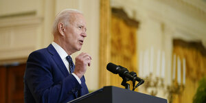 US-Präsident Joe Biden spricht im Weißen Haus