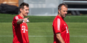 Miroslav Klose und Hansi Flick auf dem Trainingsplatz