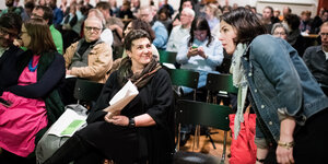 das Foto zeigt Annalena Baerbock bei einem kleinen Parteitag der Berliner Grünen im Januar 2018
