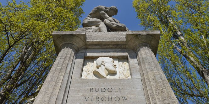 Denkmal für Rudolf Virchow am Karlplatz in Berlin Mitte