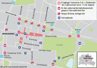 Lageplan der Verkehrsmaßnahmen