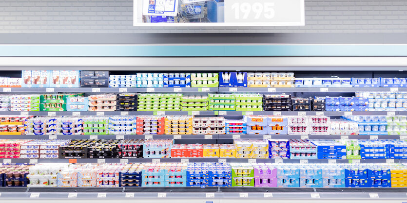 Einkaufsreihen im Supermarkt