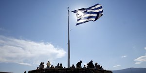 Eine griechische Flagge