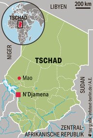 Eine Karte von Tschad