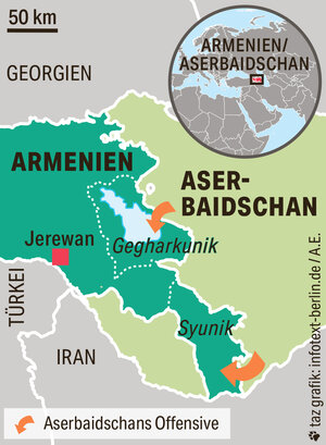 Karte von Armenien und Aserbaidschan Karte von Armenien und Aserbaidschan