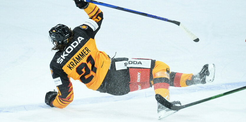 Eishockeyspieler im Zweikampf