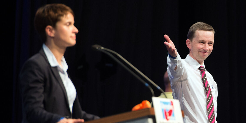 Frauke Petry (links) und Bernd Lucke (rechts)