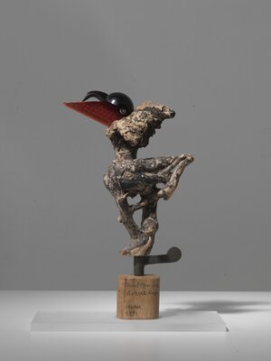 Ein Cadavre Exquis von Meret Oppenheim, ein Vogelwesen Ein Cadavre Exquis von Meret Oppenheim, ein Vogelwesen