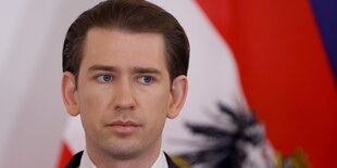 Der österreichische Kanzler Sebastian Kurz bei einer Pressekonferenz