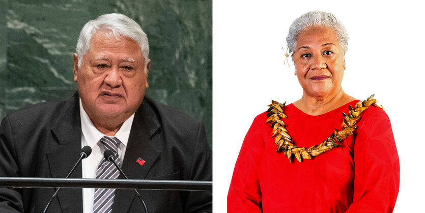 Der 76-jährige Tuilaepa Sailele Malielegoai (links) und die 64-jährige Fiame Naomi Mata’afa (r.)