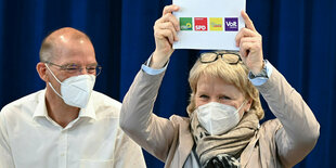 Pressekonferenz mit Beatrix Baumann und Bastian Bergerhoff