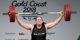 Laurel Hubbard bei den Commonwealth Games 2018.