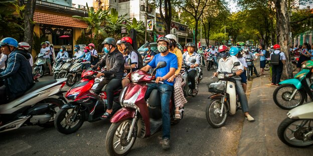 Motorräder in der Millionenstadt Ho-Chi-Minh-Stadt