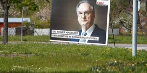 Wahlplakat zeigt Reiner Haseloff