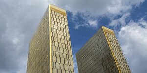 Die Fassade des Europäischen Gerichtshof ist golden