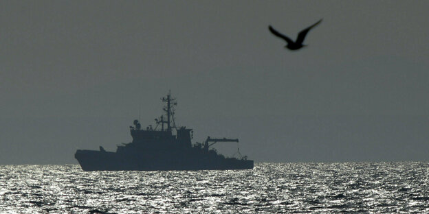 Frontex-Schiff auf dem Meer unterwegs
