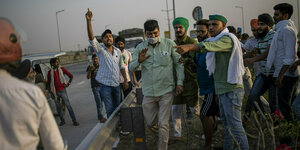 Protestierende Bauern in Indien.