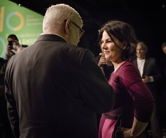 Joschka Fischer und Annalena Baerbock im gespräch