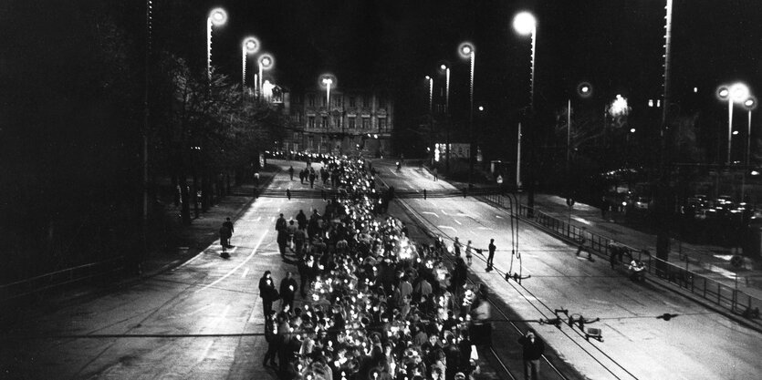 Protestzug auf dem Leipziger Ring