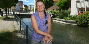 Christiane Renz, die Klägerin am Stadtbach Memmingen
