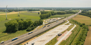 Luftaufnahme von der Autobahn A1