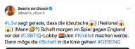 Ein Tweet der AfD-Politikerin Beatrix von Storch
