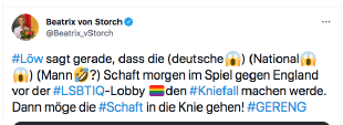 Ein Tweet der AfD-Politikerin Beatrix von Storch