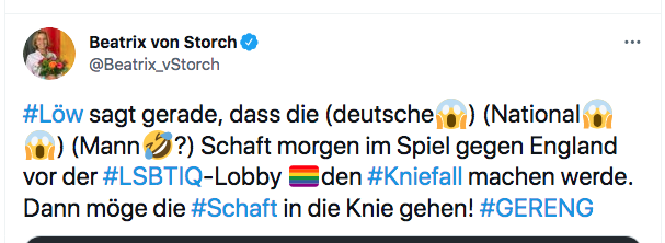 Ein Tweet der AfD-Politikerin Beatrix von Storch