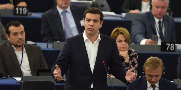 Alexis Tsipras spricht im EU-Parlament