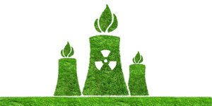 Grafik eines grünen Atomkraftwerks