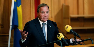 Stefan Löfven am Rednerpult