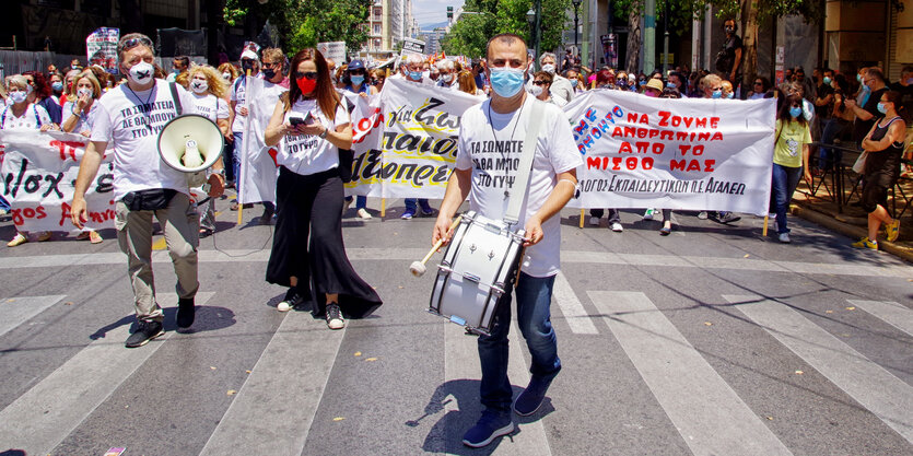 Demonstranten in Athen