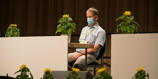 Hubert Ulrich allein auf dem Podium