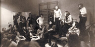Die Ost-Band Folkländer bei einem Auftritt im Klub Impuls in Prenzlauer Berg, 1977