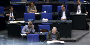 Die Bundestagsfraktion der AfD im Plenarsaal: Alice Weidel und Alexander Gauland in der ersten Reihe