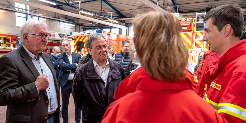 Steinmeier und Laschet in Erftstadt