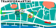 Eine Landkarte zeigt den Abschnitt der Martinistraße, der gesperrt ist und wie Autos sie umfahren sollen