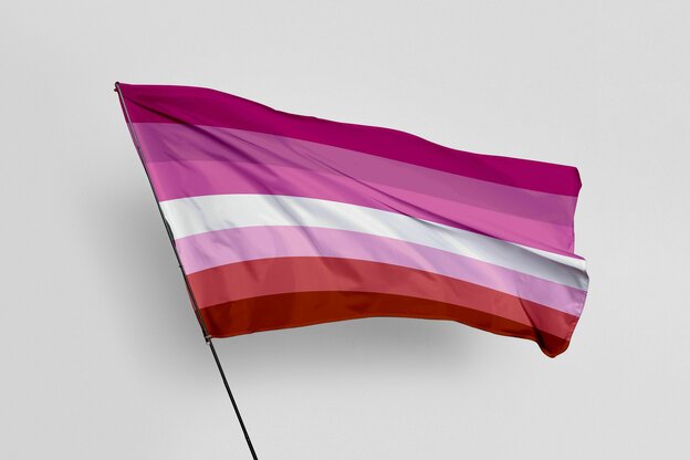 Flagge mit Querstreifen Pink lila rosa weiss rosa rot
