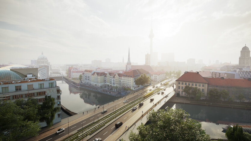 Darstellung der Brücke aus der Luft