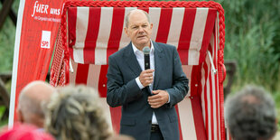 Mecklenburg-Vorpommern, Ueckermünde: Olaf Scholz, Kanzlerkandidat und Spitzenkandidat