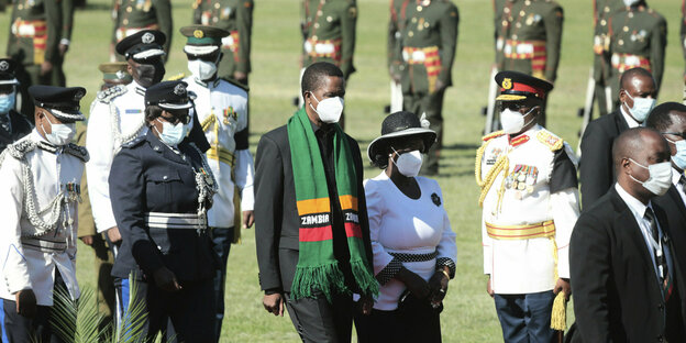 Der sambische Präsident Edgar Lungu bei einer Veranstaltung.