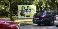Wahlplakat der Grünen für die anstehenden Bundestagswahlen in Hannover. Darauf steht: Jetzt schon Zukunft wählen