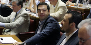 Alexis Tsipras im griechischen Parlament