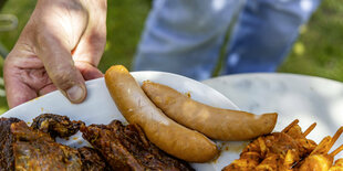 Gegrilltes Fleisch auf einem Teller