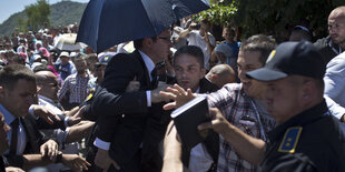 Aleksandar Vucic bei der Gedenkfeier in Srebrenica