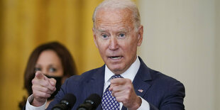 Der US-amerikanische Präsident Joe Biden bei einer Pressekonferenz